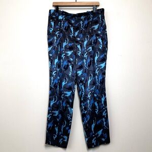 L'AGENCE Silk Madaline High Waist Blue Vintage Multi Pants Trousers Size 8